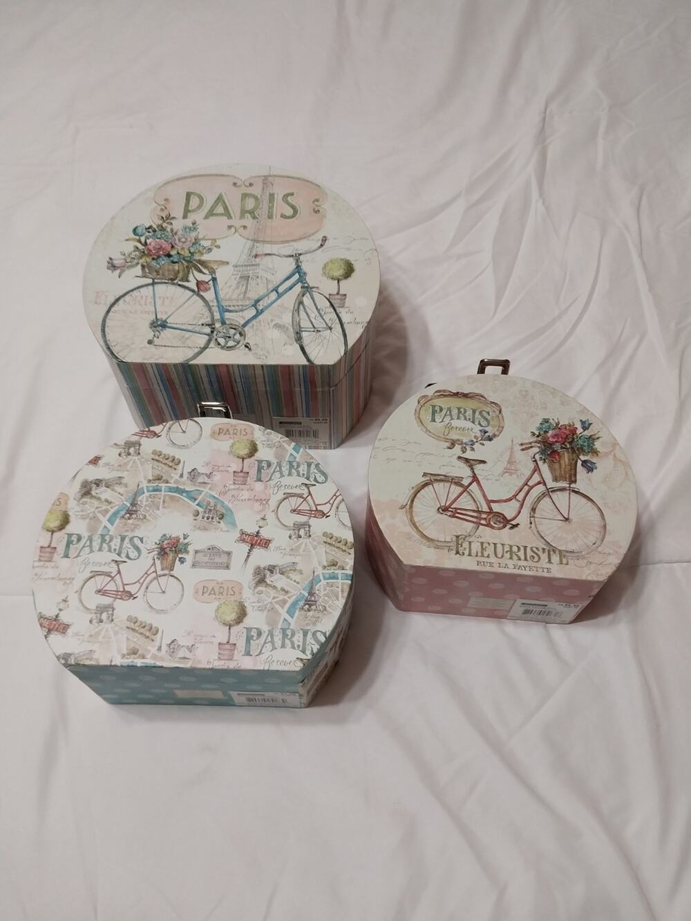 Ashland Decorative Storge Boxs Parisian Bicycle Themed Set Of 3